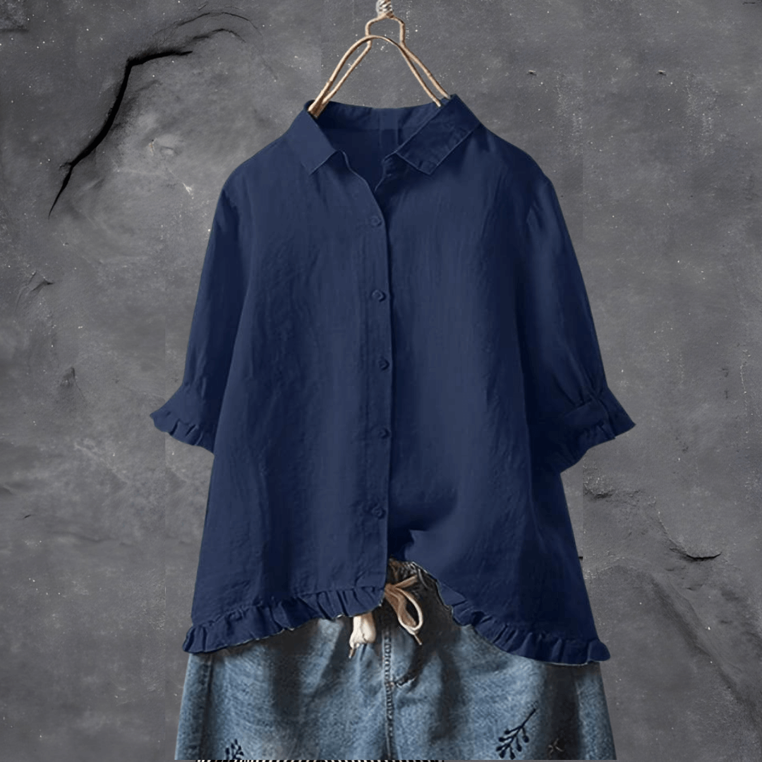 Blouse femme Lola élégante — chemisier en coton mélangé, style intemporel & chic