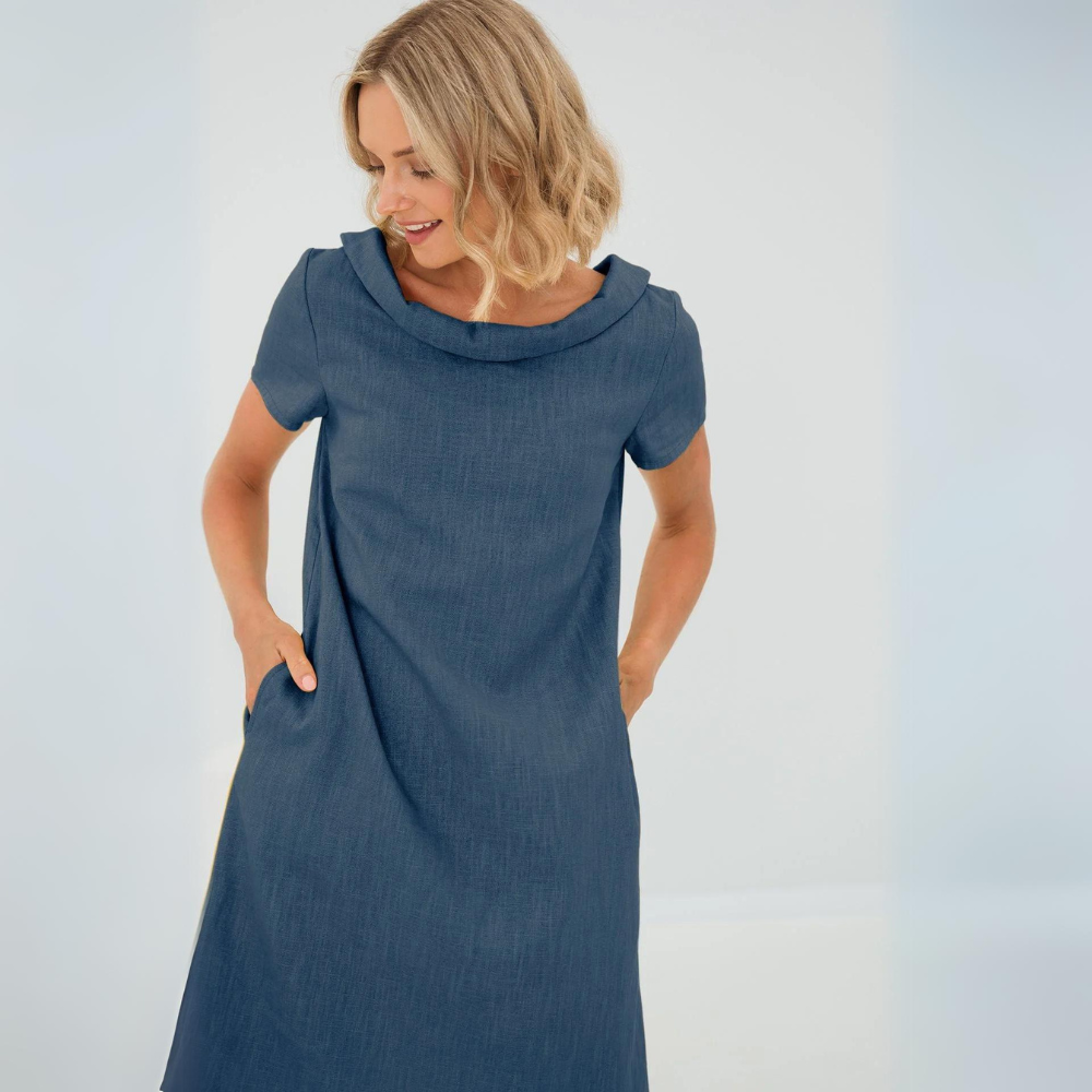 Robe femme Lina en lin doux avec poches – Légère et estivale