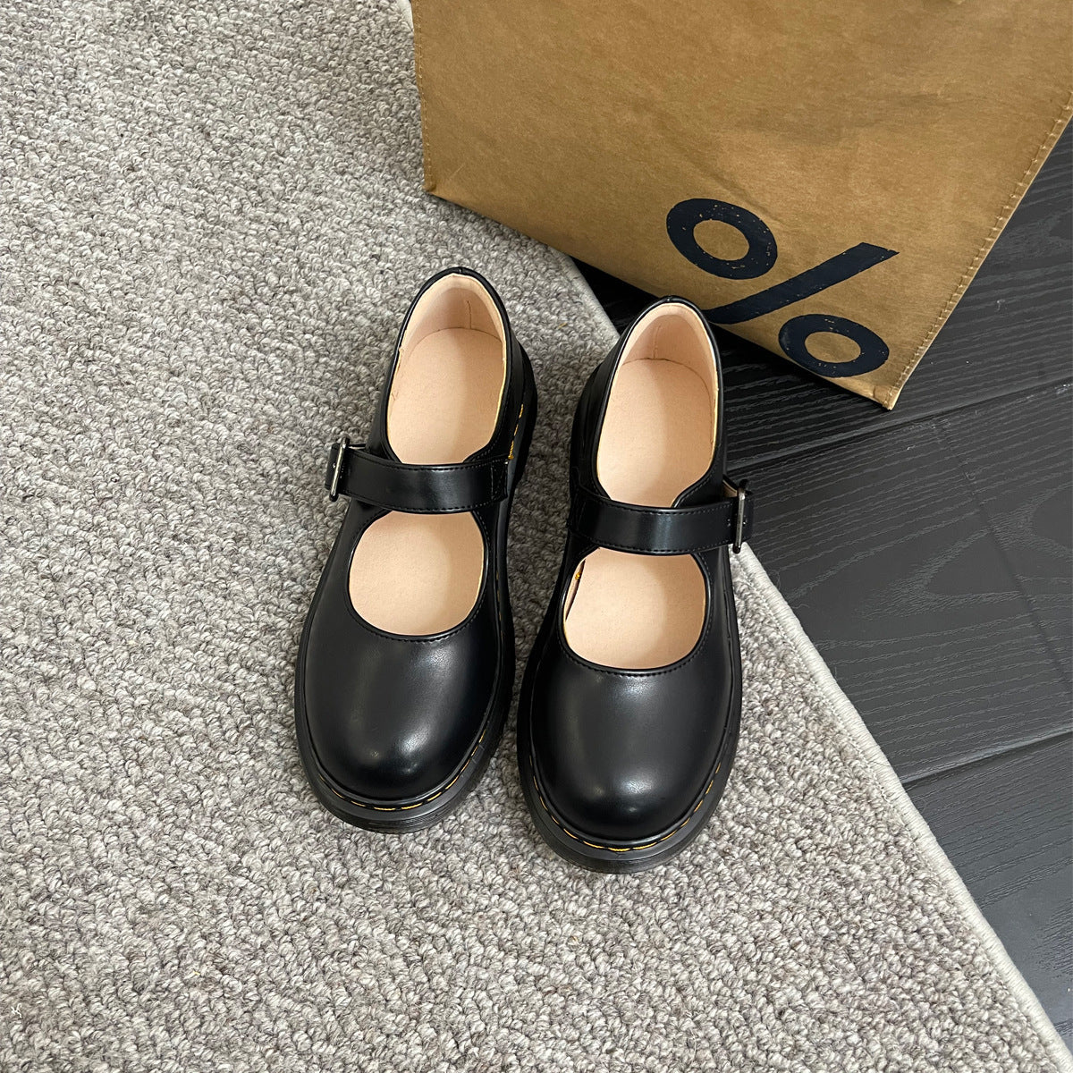 Ballerines Mary Jane femme marron — chaussures rétro à bride & bout rond confortables