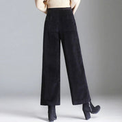 Pantalon large en velours côtelé femme – Coupe flared élégante & matière douce