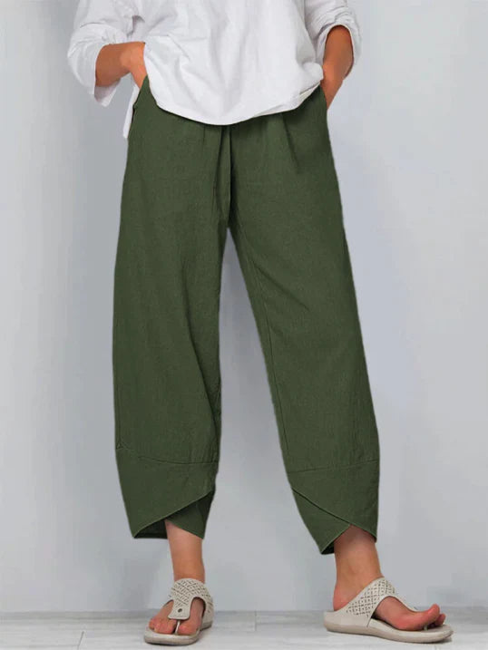 Pantalon femme cropped été — modèle léger & respirant à coupe décontractée