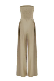 combinaison femme Viola sans bretelles – jumpsuit élégante à jambes larges