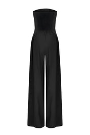 combinaison femme Viola sans bretelles – jumpsuit élégante à jambes larges