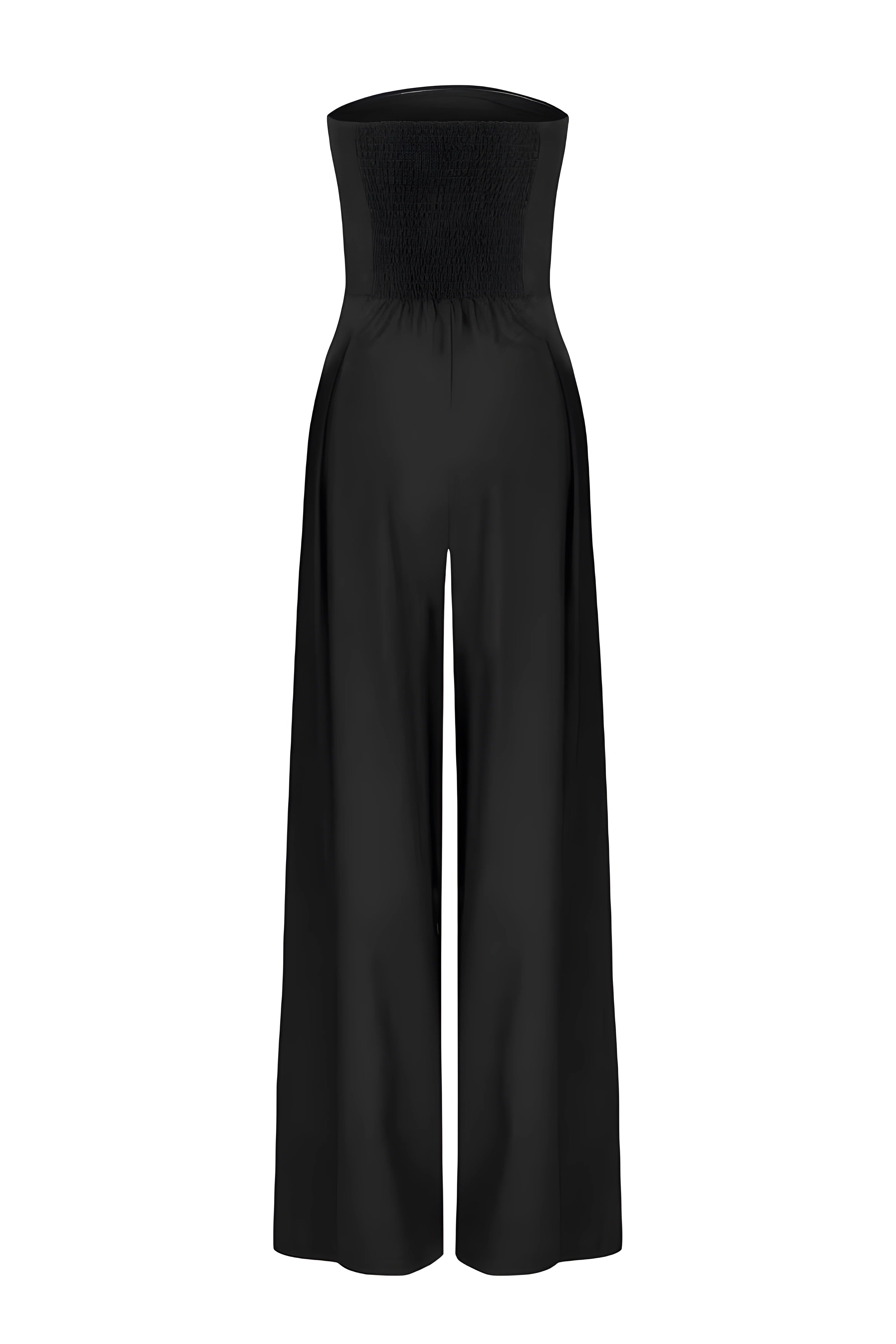 combinaison femme Viola sans bretelles – jumpsuit élégante à jambes larges