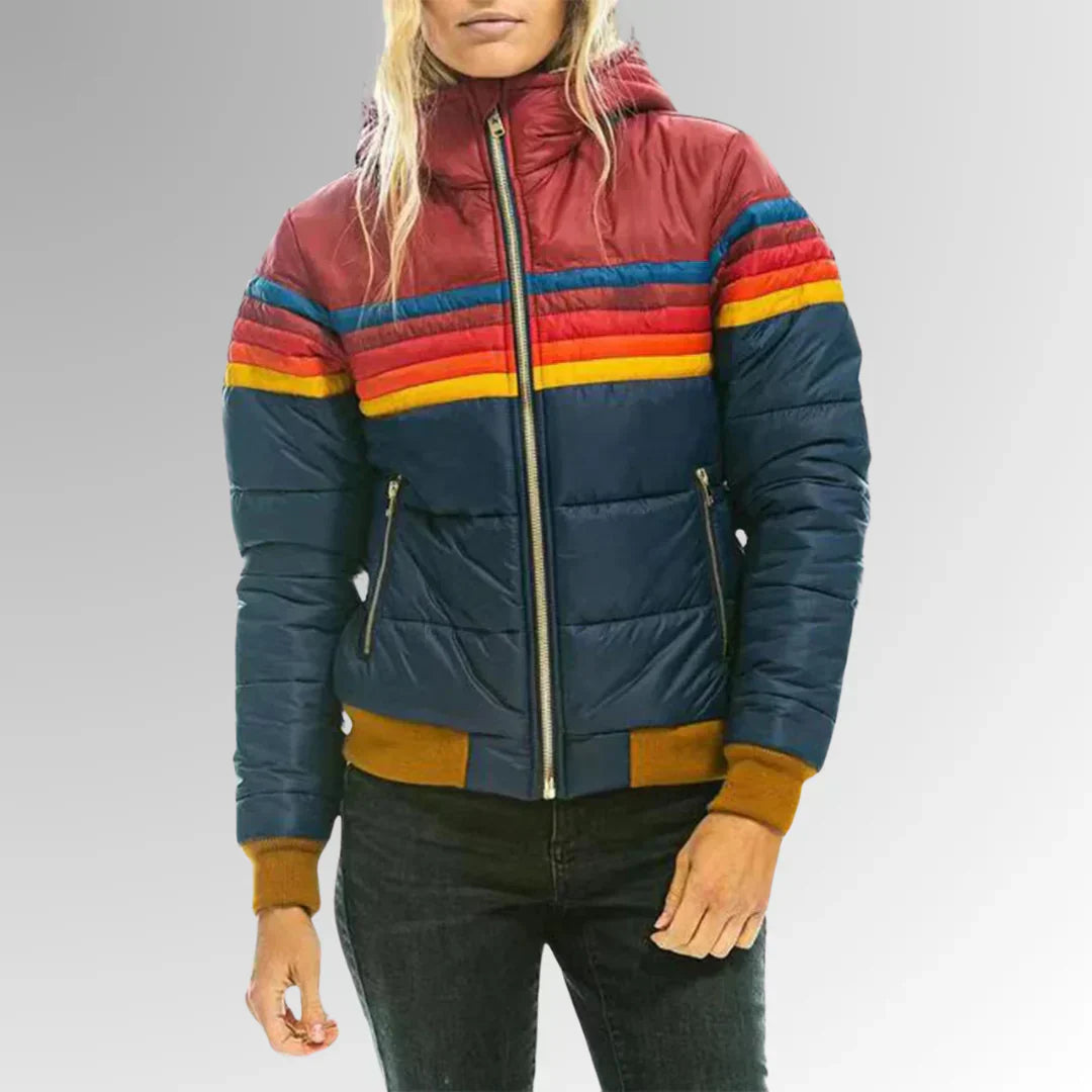 parka femme Puck – doudoune imperméable avec bande rétro & coupe moderne