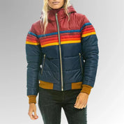 parka femme Puck – doudoune imperméable avec bande rétro & coupe moderne