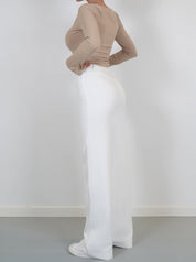 Pantalon femme Beau – taille haute à jambes droites & coupe élégante intemporelle