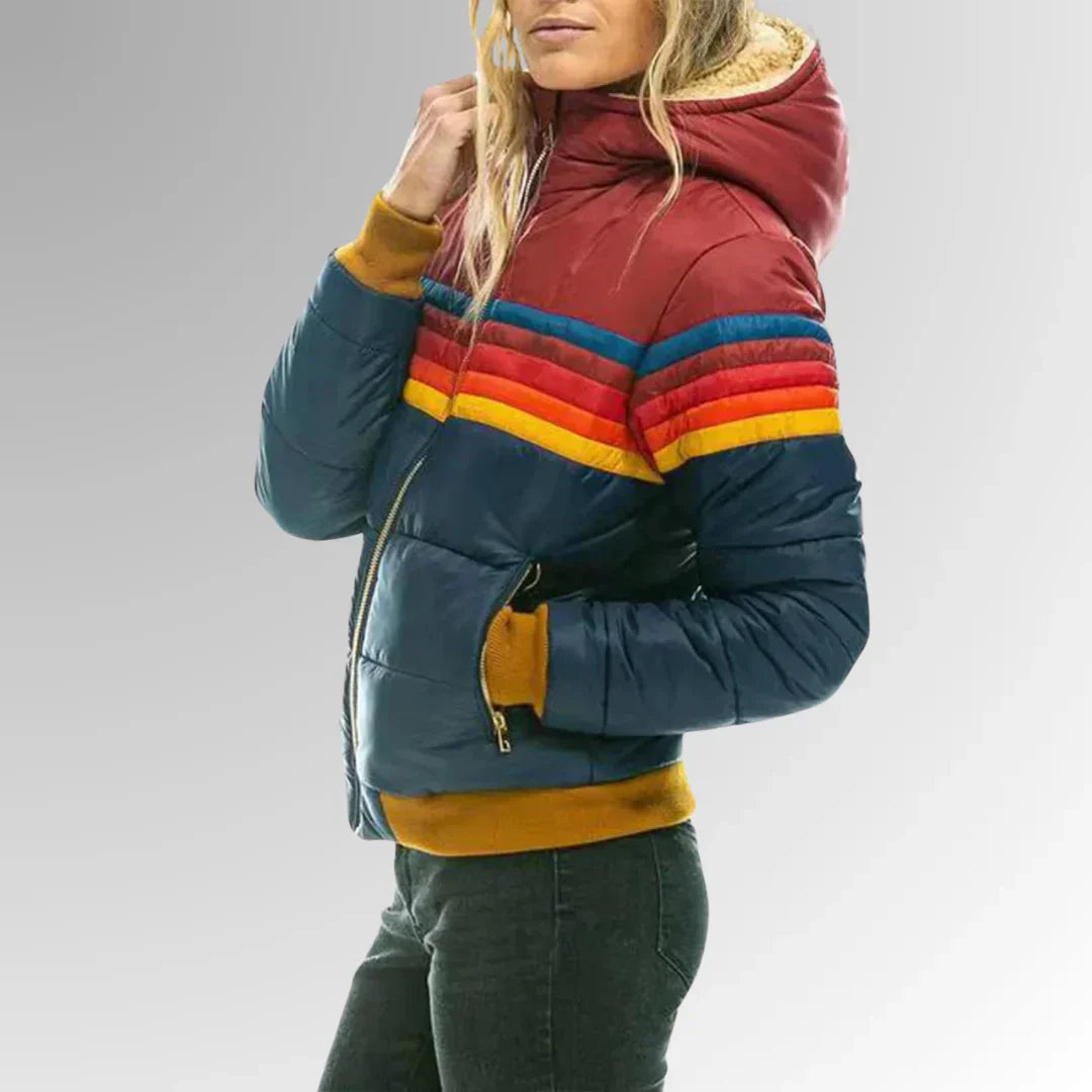 parka femme Puck – doudoune imperméable avec bande rétro & coupe moderne