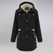 Parka femme chaude & imperméable avec capuche amovible