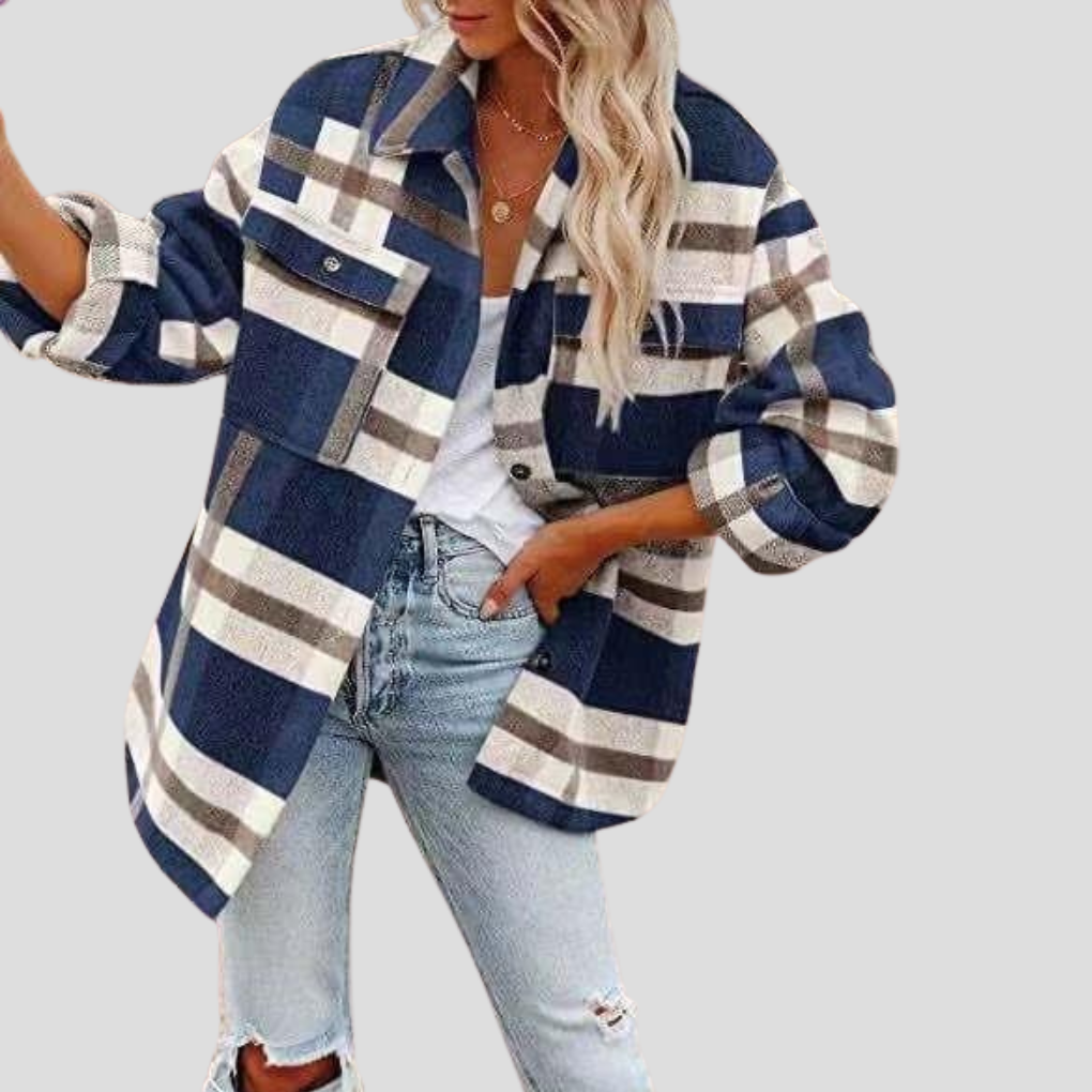 Overchemise à carreaux femme – chemise-veste chaude à coupe relax