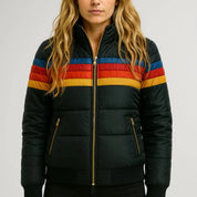 parka femme Puck – doudoune imperméable avec bande rétro & coupe moderne