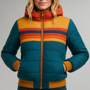 parka femme Puck – doudoune imperméable avec bande rétro & coupe moderne