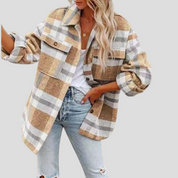Overchemise à carreaux femme – chemise-veste chaude à coupe relax