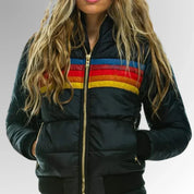 parka femme Puck – doudoune imperméable avec bande rétro & coupe moderne