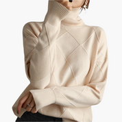 Pull femme oversize en maille – Motif géométrique chic et confortable