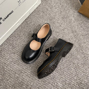Ballerines Mary Jane femme marron — chaussures rétro à bride & bout rond confortables
