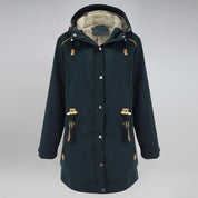 Parka femme chaude & imperméable avec capuche amovible