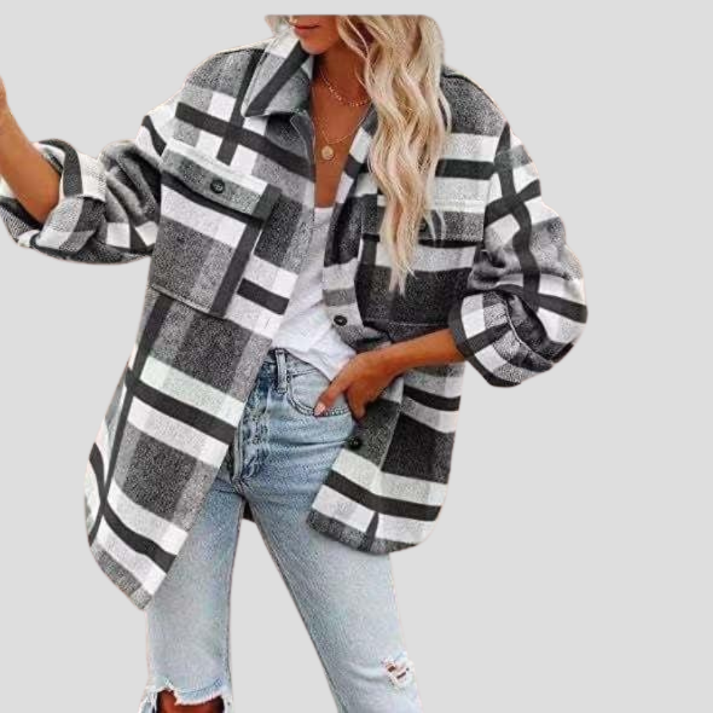 Overchemise à carreaux femme – chemise-veste chaude à coupe relax
