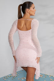 Robe de soirée “Sofia” perlée – manches longues élégantes