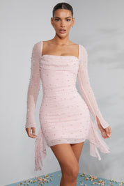 Robe femme Sofia perlée – Élégante robe de soirée à manches longues