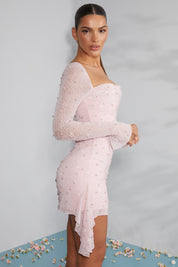 Robe femme Sofia perlée – Élégante robe de soirée à manches longues