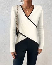 Danielle | Pull Femme Col V en Coton – Élégance Intemporelle & Confort Luxueux