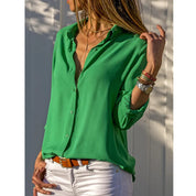 Kayleigh | Blouse femme manches longues – Chemise boutonnée élégante