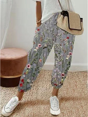 Pantalon large femme d’été à imprimé – Taille élastique et coupe fluide