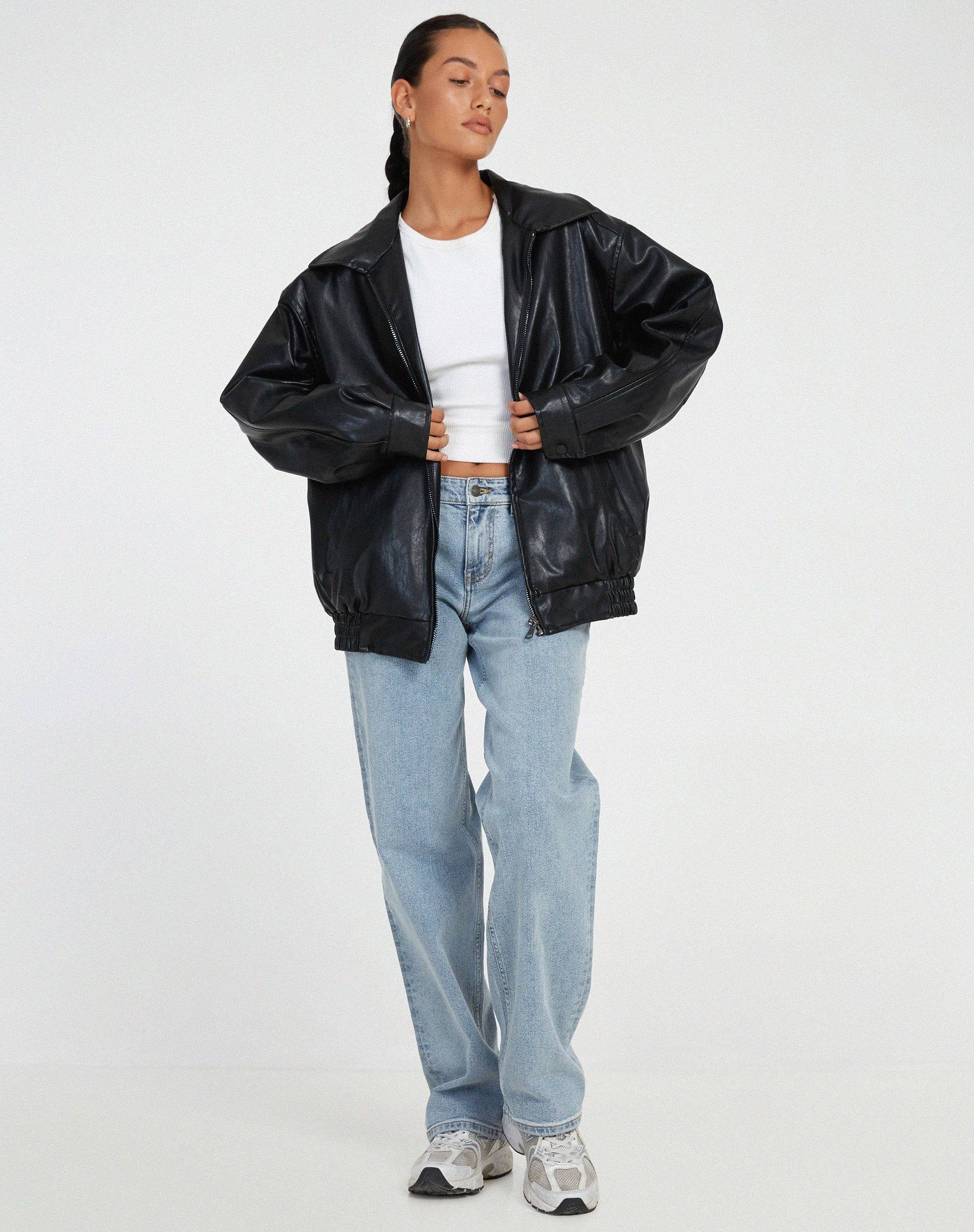Veste femme cuir oversize — blouson léger été au style intemporel & moderne