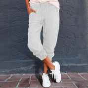 Pantalon cargo femme Heidi – coupe confortable à taille haute & grandes poches tendance