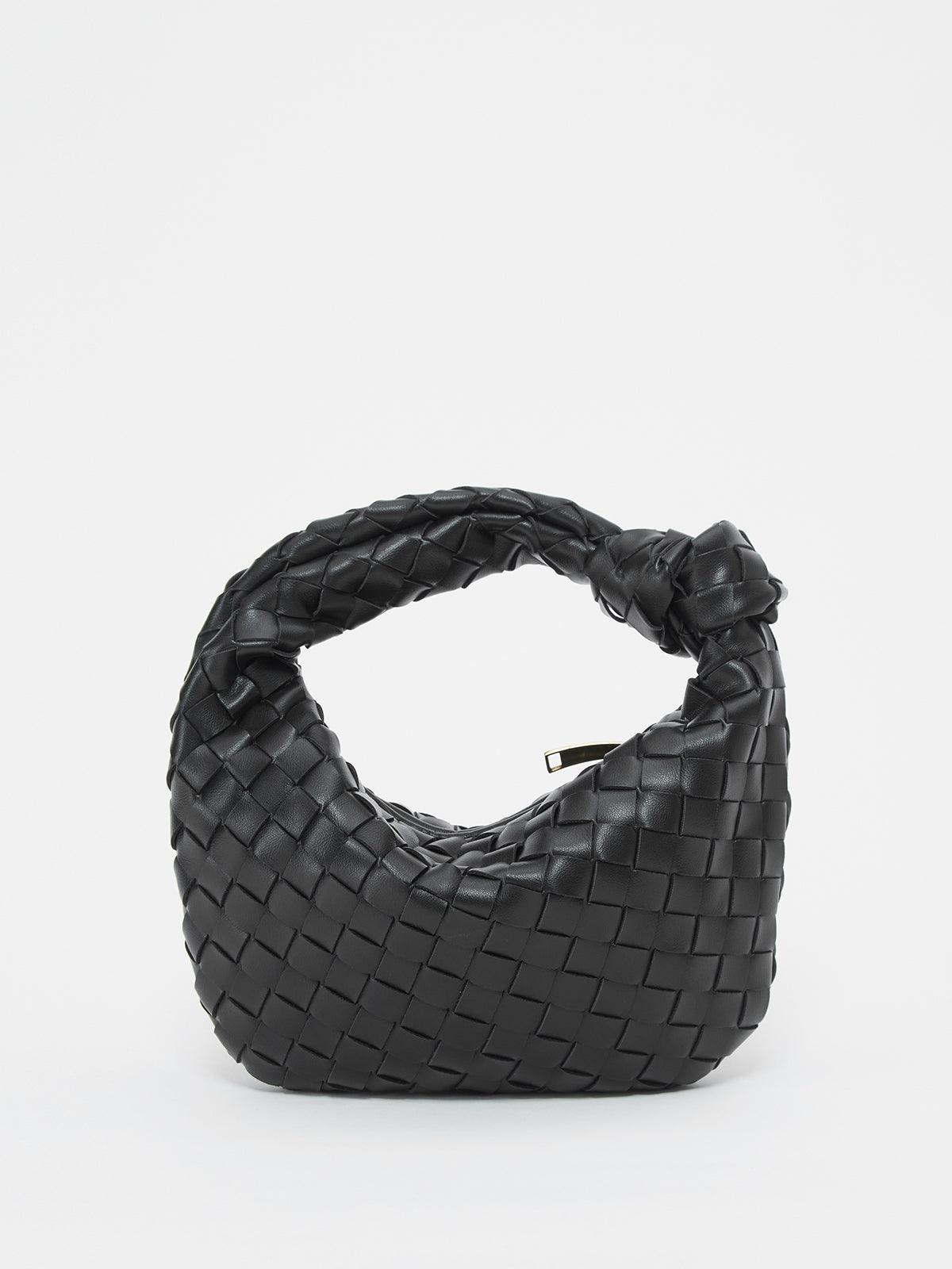 Mini sac tressé doré – élégance compacte et détails raffinés