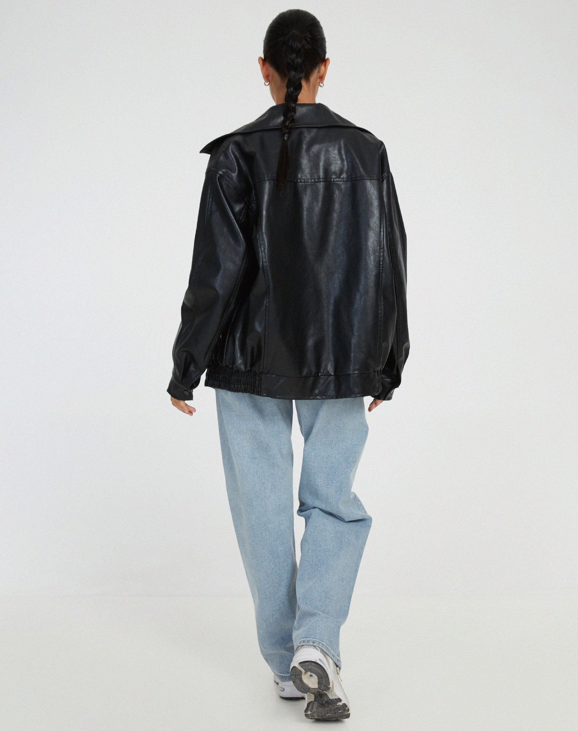Veste femme en cuir PU ample — blouson tendance au style casual & élégant