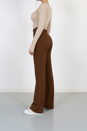 Pantalon femme Beau – taille haute à jambes droites & coupe élégante intemporelle