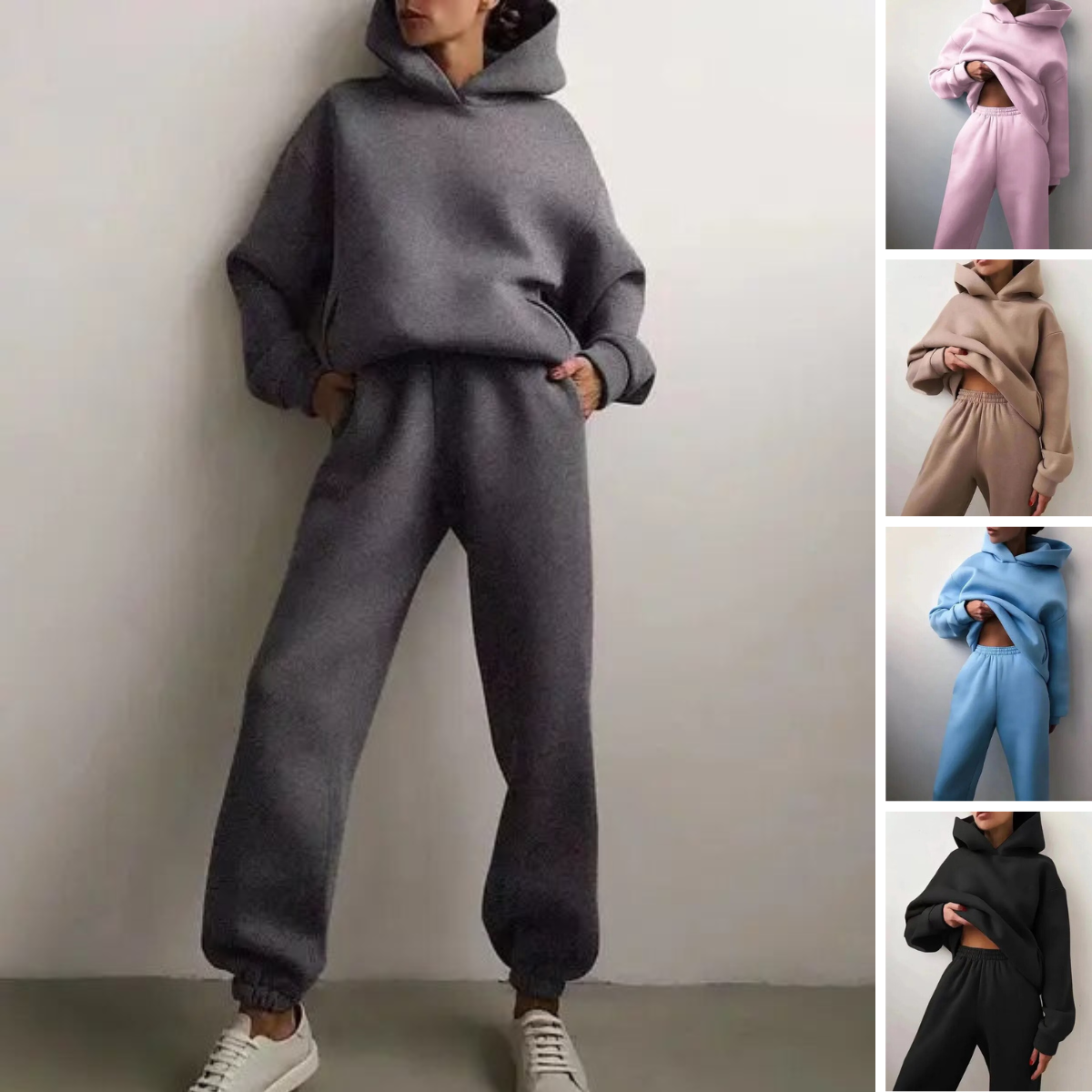 Ensemble femme hoodie + jogging — survêtement chaud & stylé pour loungewear