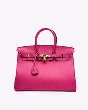 Sac à main femme REMI – sac en cuir véritable avec fermoir doré chic