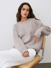 Pull femme Cralo – pull chaud en laine mélangée à coupe confortable & design intemporel