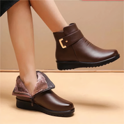 Bottines femme en cuir – bottines élégantes avec boucle & doublure chaude