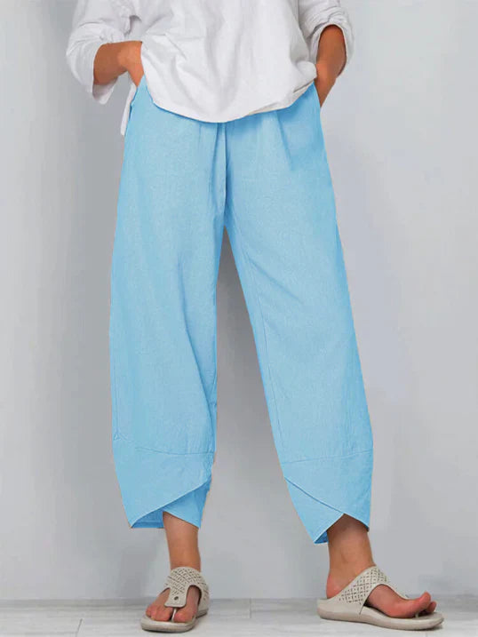 Pantalon femme cropped été — modèle léger & respirant à coupe décontractée