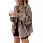 Veste femme Heidi – manteau oversize à texture gaufrée & doublure chaude pour l’hiver