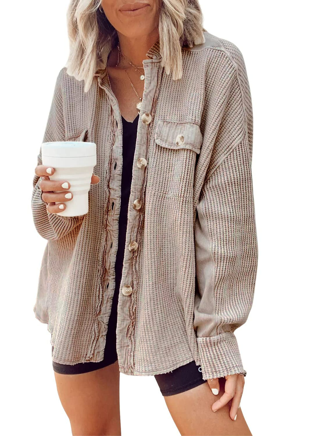 Veste femme Heidi – manteau oversize à texture gaufrée & doublure chaude pour l’hiver
