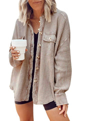 Veste femme Heidi – manteau oversize à texture gaufrée & doublure chaude pour l’hiver