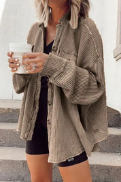 Veste femme Heidi – manteau oversize à texture gaufrée & doublure chaude pour l’hiver
