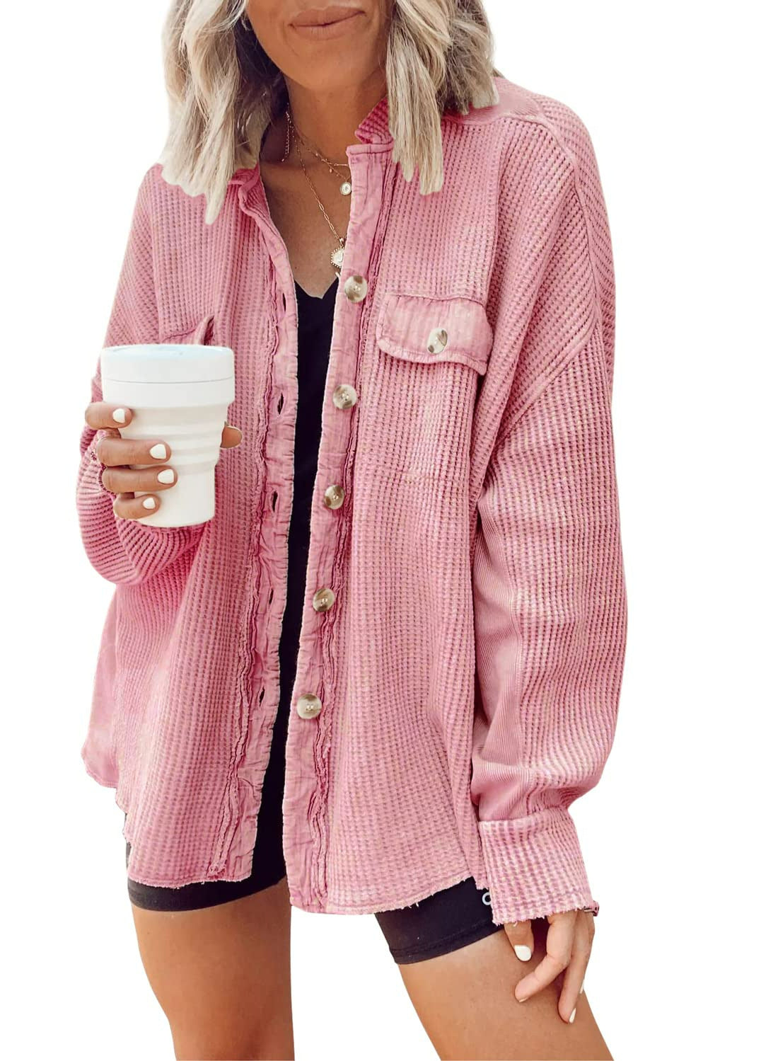 Veste femme Heidi – manteau oversize à texture gaufrée & doublure chaude pour l’hiver
