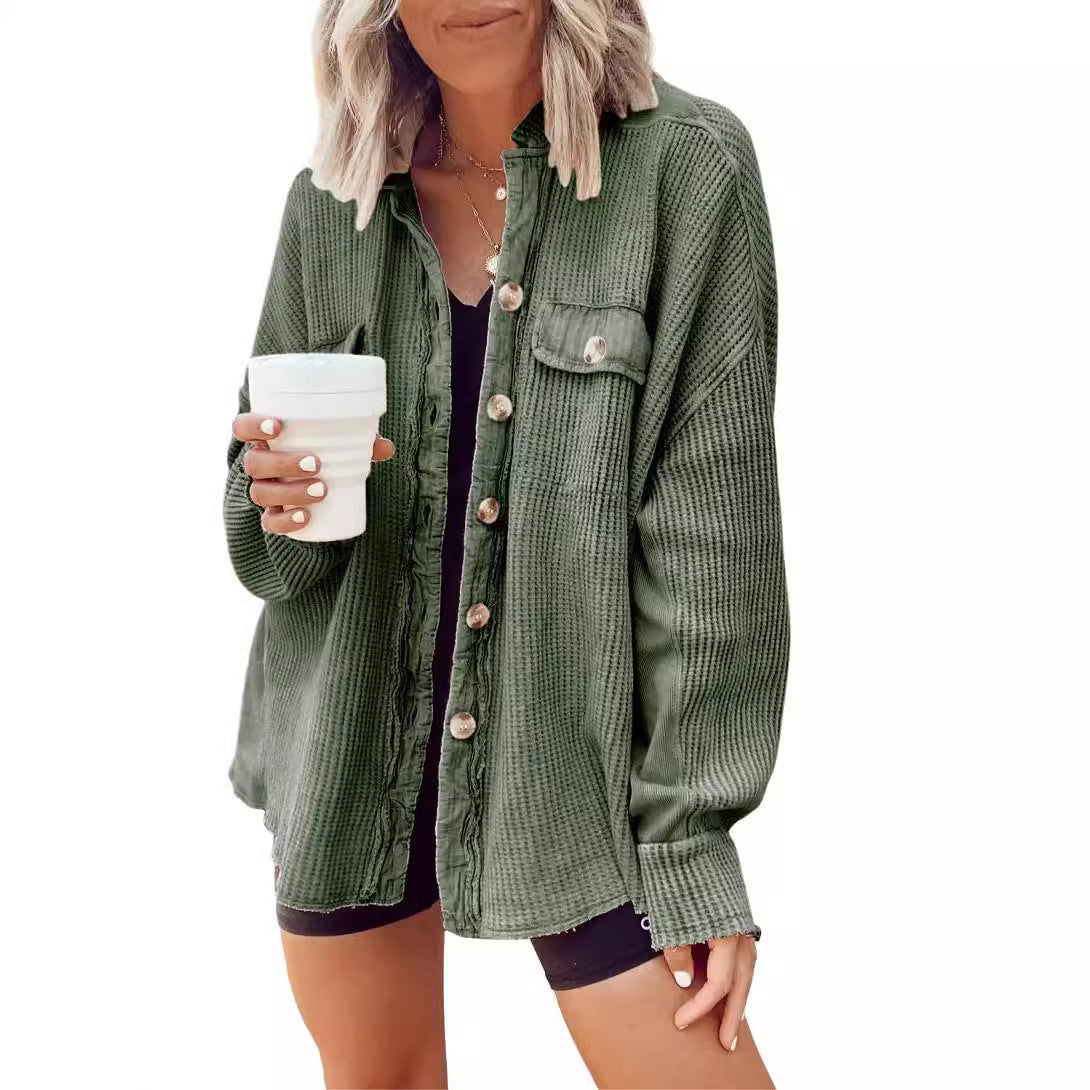 Veste femme Heidi – manteau oversize à texture gaufrée & doublure chaude pour l’hiver