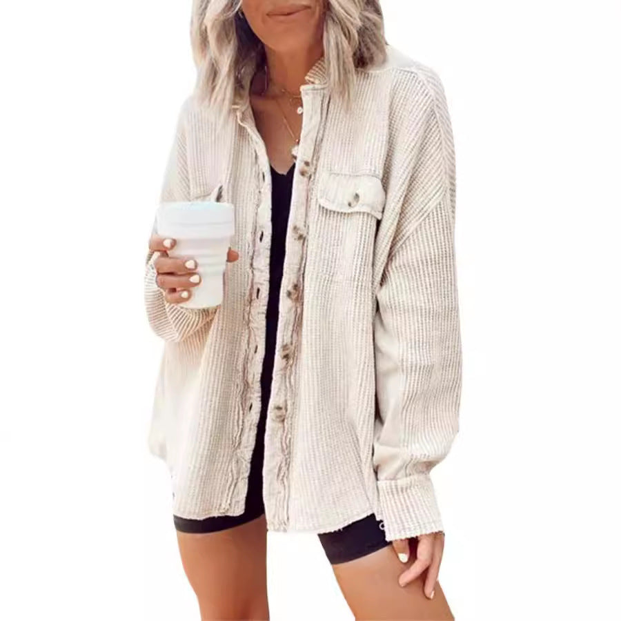 Veste femme Heidi – manteau oversize à texture gaufrée & doublure chaude pour l’hiver