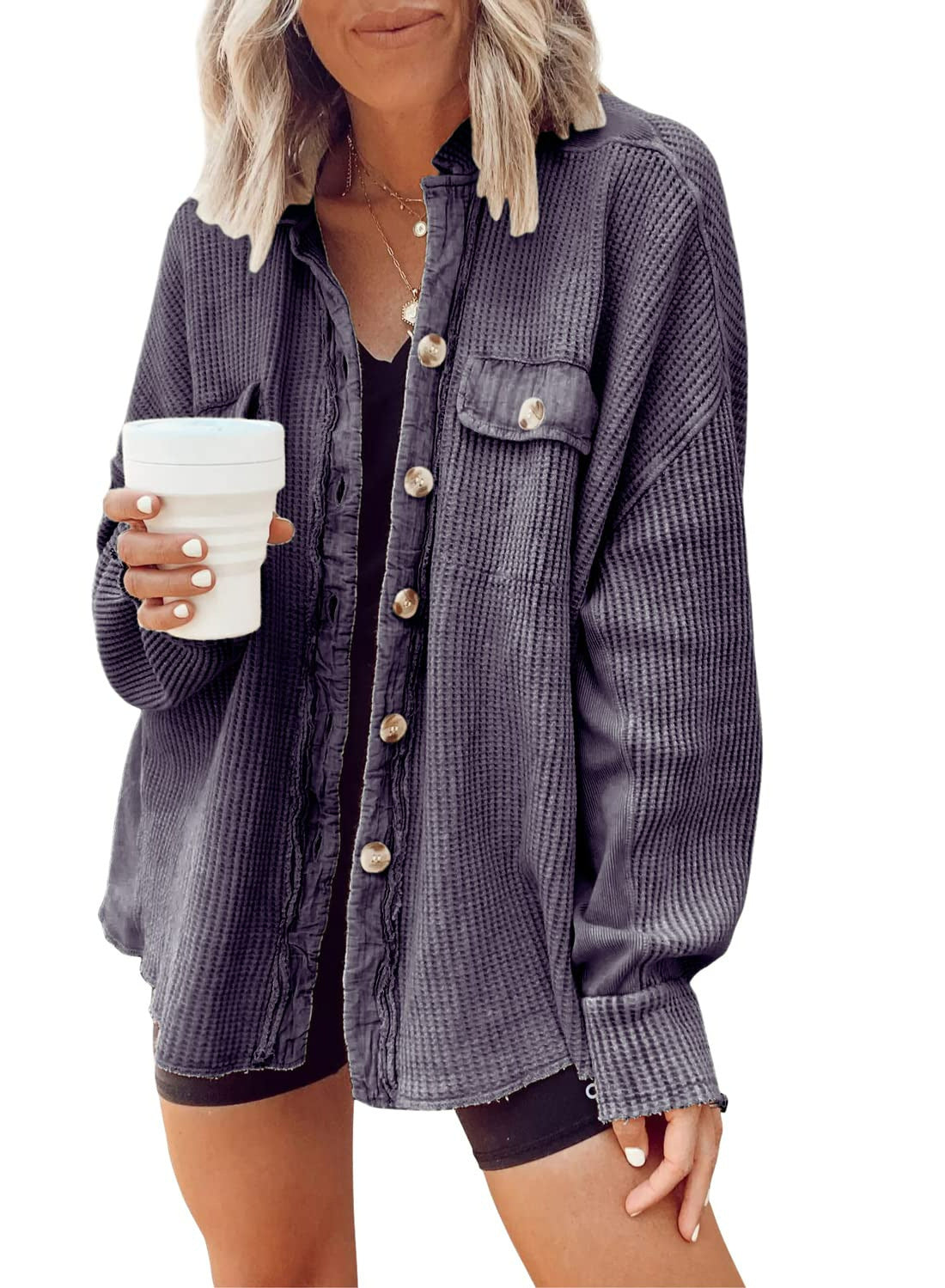 Veste femme Heidi – manteau oversize à texture gaufrée & doublure chaude pour l’hiver