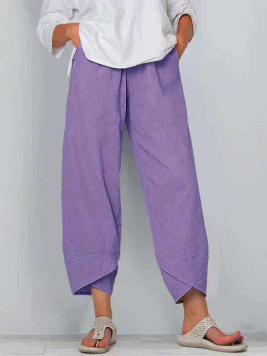 Pantalon femme cropped été — modèle léger & respirant à coupe décontractée