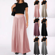 Pantalon femme en jersey – taille haute à jambes larges et coupe confortable