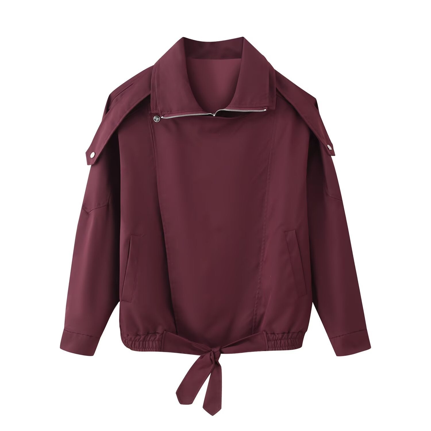 Manteau femme Fudus – veste d’hiver élégante à col montant & taille ajustable