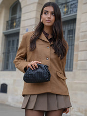 Sac pochette femme tressé – petit sac élégant à cordon & bandoulière